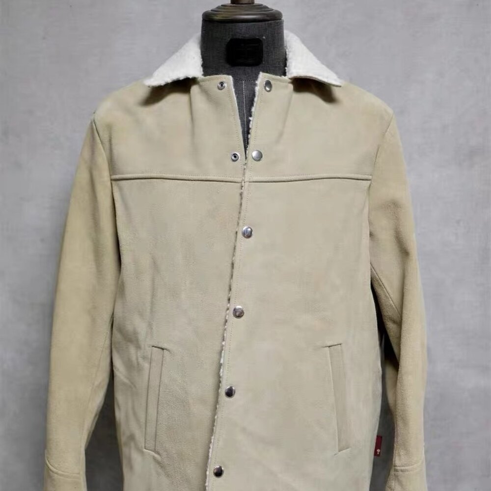 Genuine leather jacket beige size M